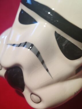 Silver Buffalo Star Wars Stormtrooper Big Face 3D Sculpted White & Black Mug...